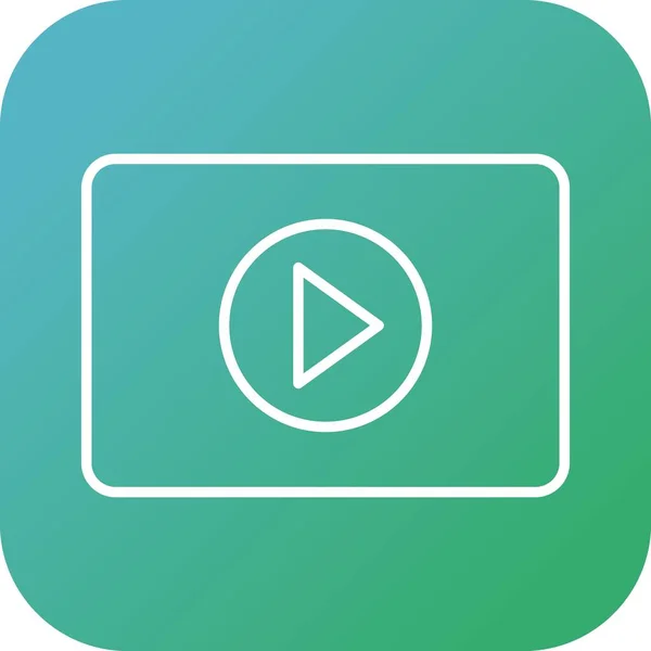 Schöne Video Player Linienvektorsymbol — Stockvektor