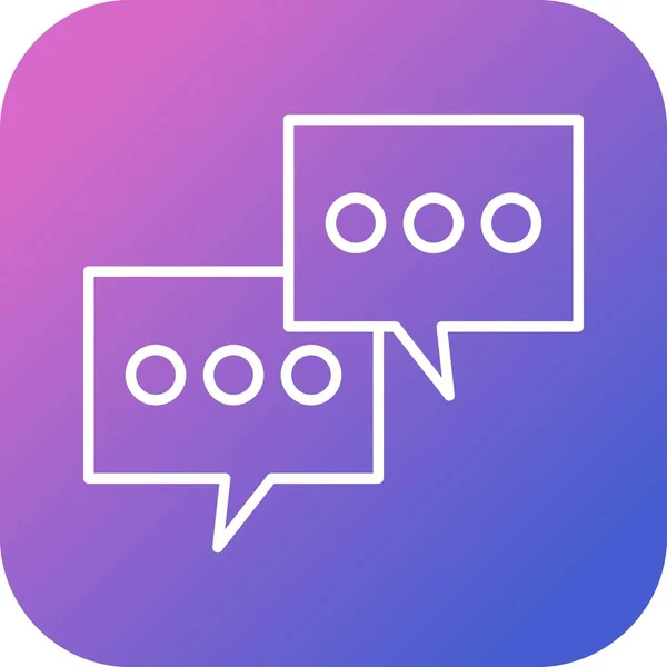 Belle conversation ligne vectorielle Icône — Image vectorielle