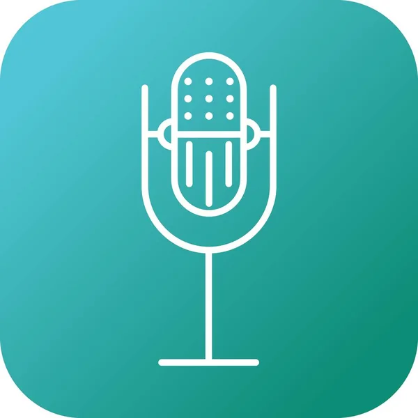 Indah Mic Line Vector Icon - Stok Vektor