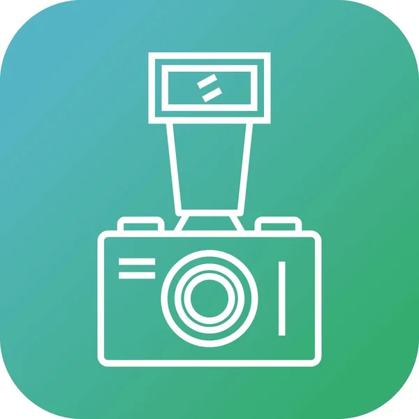 Hermosa antigua línea de cámara de vídeo Vector icono — Vector de stock