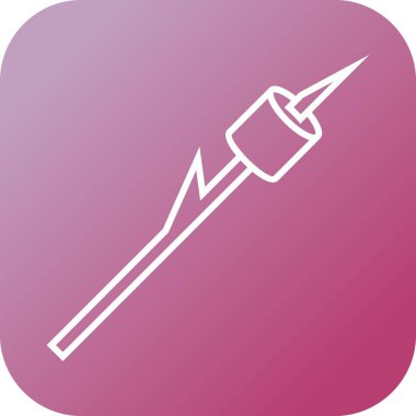 Güzel Kızarmış Yemek Hattı Vektör Simgesi