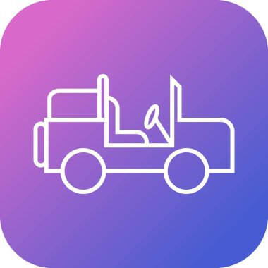 Güzel Safari Jeep Hattı Vektör Simgesi