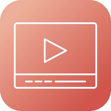 Güzel Video Oynatıcı Satır Vektörü Simgesi