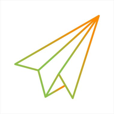 Güzel Kağıt Uçak Çizgisi Vektör Simgesi