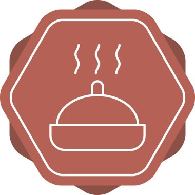 Güzel Sıcak Yemek Hattı Vektör Simgesi