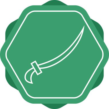 Güzel Arap Kılıç Çizgisi Vektörü Simgesi