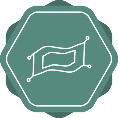 Güzel Sihirli Halı Çizgisi Vektör Simgesi