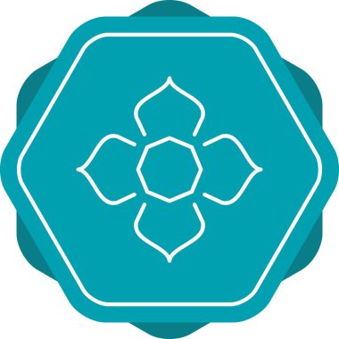 Güzel İslami Yıldız Çizgisi Vektörü Simgesi