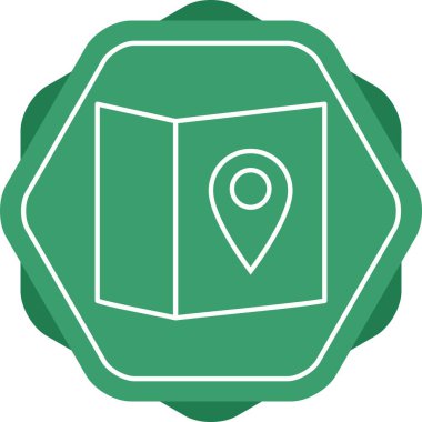 Harita Satırı Vektör Simgesinde Güzel Konum