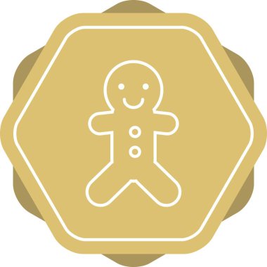 Güzel Ginger Ekmek Çizgisi Vektör Simgesi