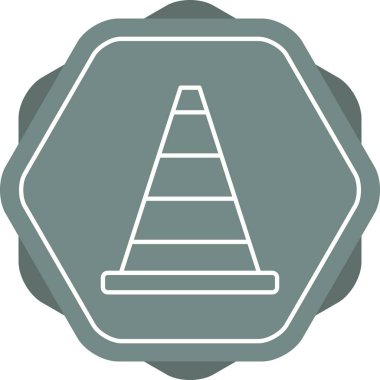 Güzel Trafik Konisi Çizgisi Vektör Simgesi