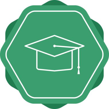 Güzel Mezuniyet Cap Çizgisi Vektör Simgesi