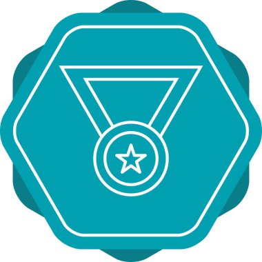 Güzel Madalya Çizgisi Vektör Simgesi