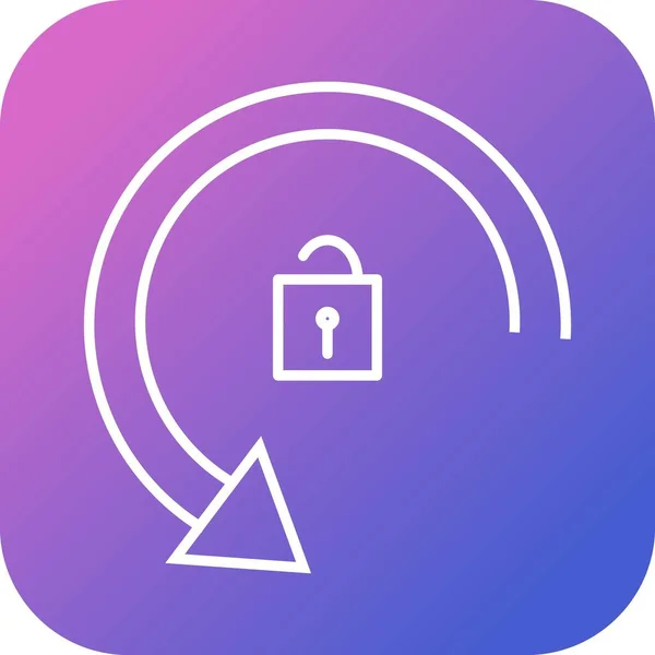 Hermosa rotación desbloqueado línea Vector icono — Vector de stock