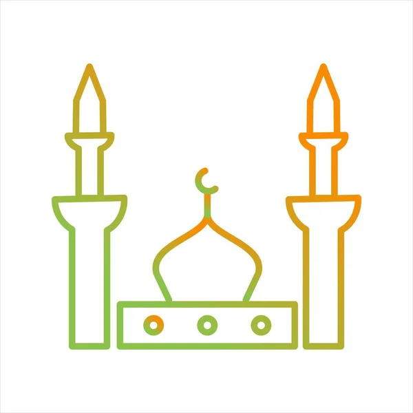 Bela linha de mesquita vetor ícone — Vetor de Stock