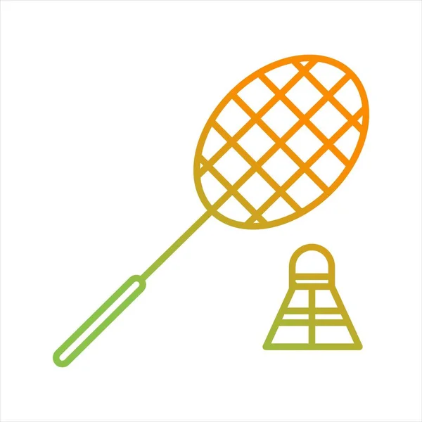 Hermosa línea de bádminton Vector icono — Vector de stock