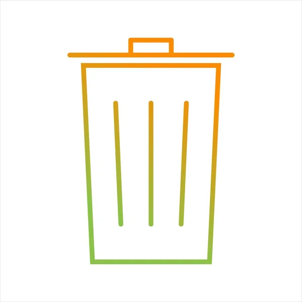 Hermosa línea de Dustbin Vector icono — Vector de stock