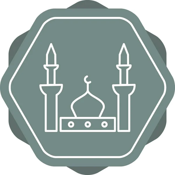 Beautiful Mosque Line Vector Icon — Stock Vector