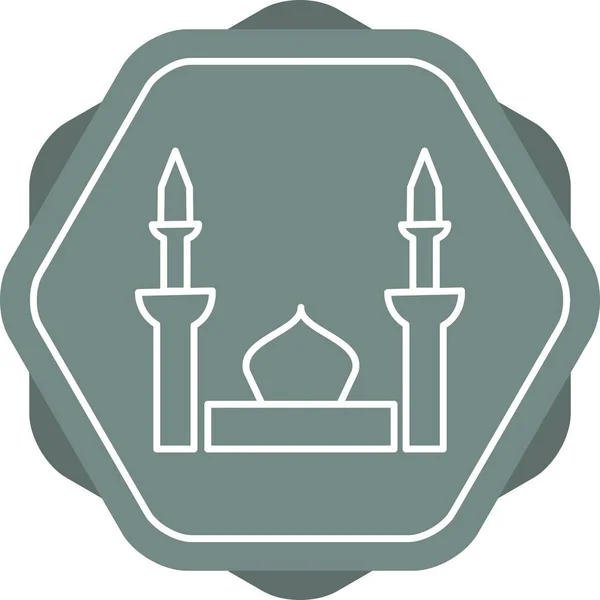 Hermosa línea de mezquita Vector icono — Archivo Imágenes Vectoriales