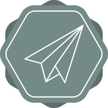 Güzel Kağıt Uçak Çizgisi Vektör Simgesi