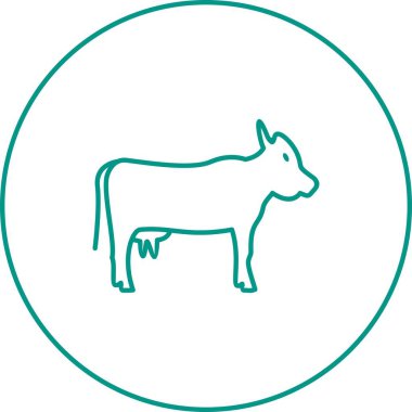 Güzel İnek Çizgisi Vektör Simgesi