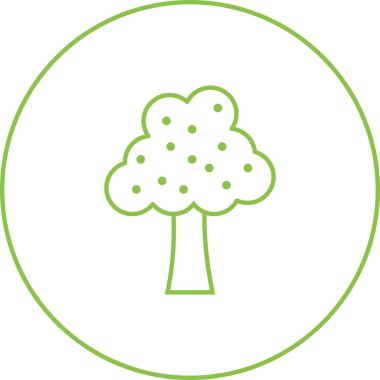 Güzel Meyve Ağacı Çizgisi Vektör Simgesi