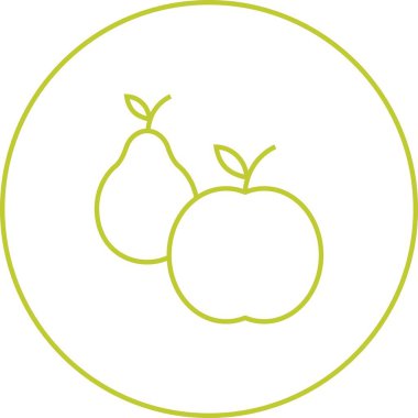 Güzel Meyve Çizgisi Vektörü Simgesi