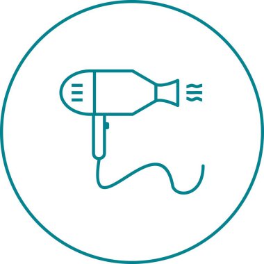 Güzel Saç Kurutma Hattı Vektör Simgesi