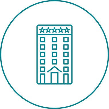 Güzel Beş Yıldızlı Otel Hattı Vektör Simgesi