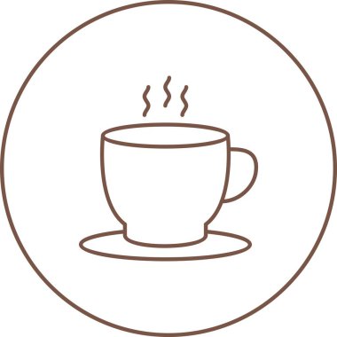 Güzel Çay Kadehi Çizgisi Vektör Simgesi