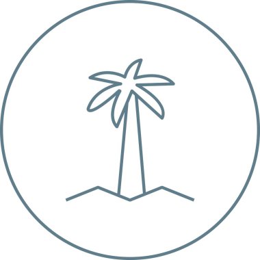 Güzel Hindistan cevizi Ağacı Çizgisi Vektör Simgesi