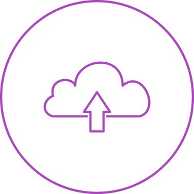 Güzel Bulut Gönderme Satır Vektörü Simgesi