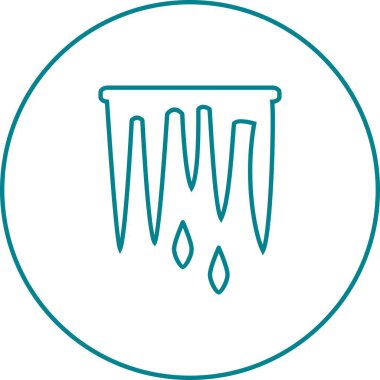 Güzel Buz Sarkıtı Çizgisi Vektör Simgesi