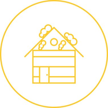 Kar Hattı Vektör Simgesindeki Güzel Ev