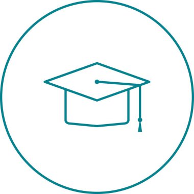 Güzel Mezuniyet Cap Çizgisi Vektör Simgesi