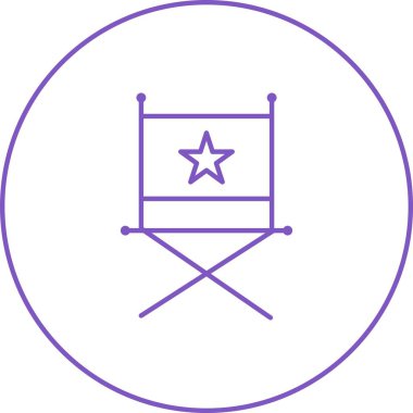 Güzel Yönetmen Koltuğu Satır Vektörü Simgesi