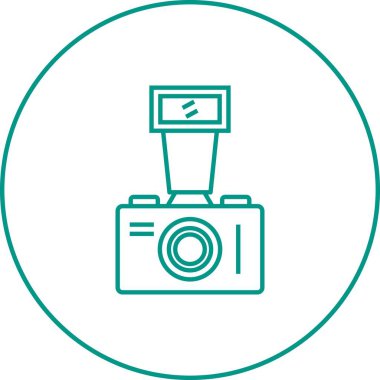 Güzel Eski Video Kamera Satır Vektörü Simgesi