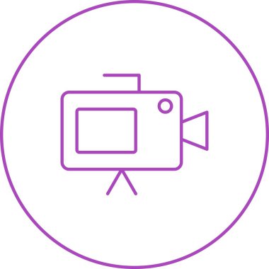 Güzel Video Kamera Hattı Vektör Simgesi