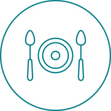 Güzel Yemek Hattı Vektör Simgesi