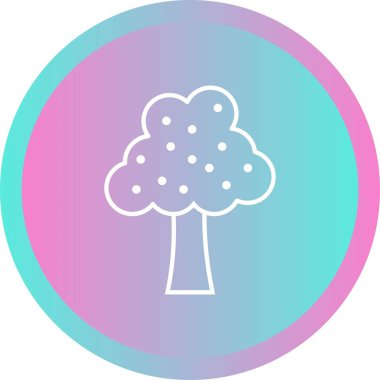 Güzel Meyve Ağacı Çizgisi Vektör Simgesi