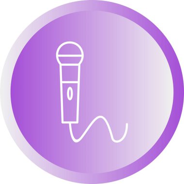 Güzel Mikrofon Hattı Vektör Simgesi
