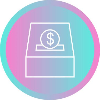 Güzel Hayırseverlik Kutusu Satır Vektörü Simgesi