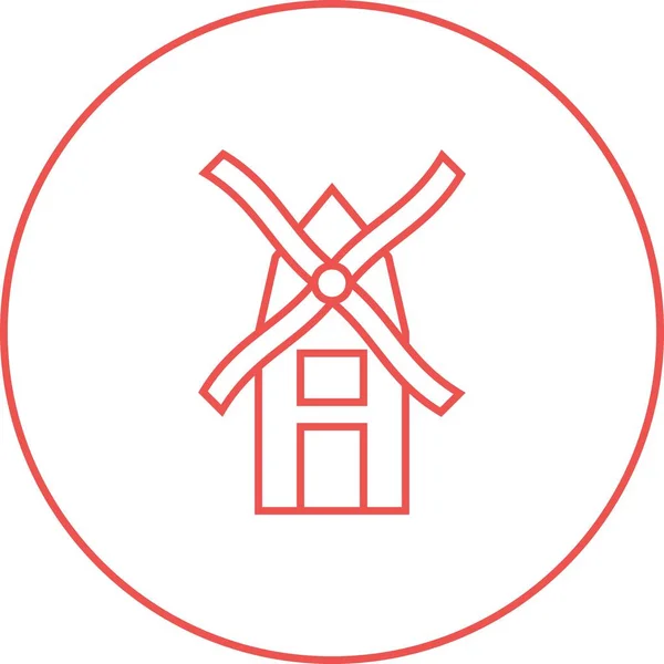 Schöne Windmühle Linie Vektor-Symbol — Stockvektor