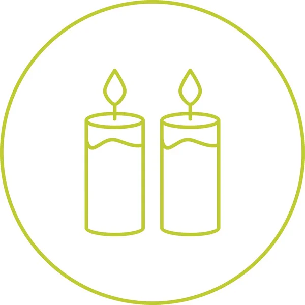 Schöne Kerzen Linie Vektor-Symbol — Stockvektor
