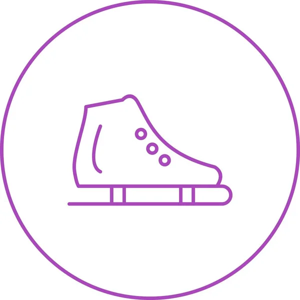 Indah Skating Shoe Line Vektor Ikon - Stok Vektor