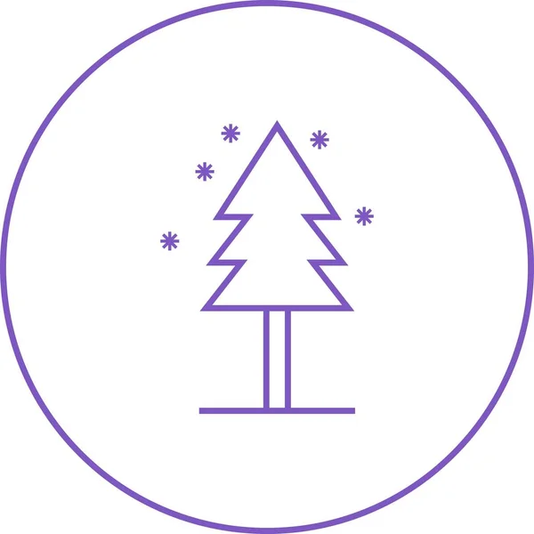 Gyönyörű fa hóesés vonal vektor ikon — Stock Vector