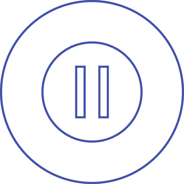 Belo ícone de linha de botão de pausa — Vetor de Stock