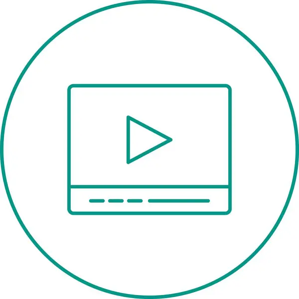 Schöne Video Player Linienvektorsymbol — Stockvektor