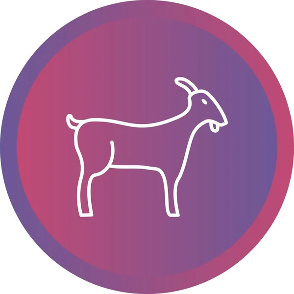 Hermosa línea de cabra Vector icono — Vector de stock