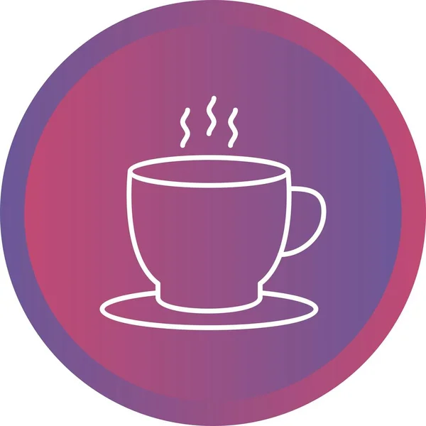 Piękna herbata Cup Line wektor ikona — Wektor stockowy